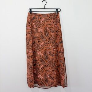 Marine Layer Ryan Midi Slip Skirt in Sierra Foliage Size 6